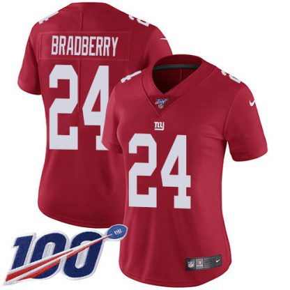 Nike New York Giants #24 James Bradberry Red Alternate Women's Stitched NFL 100th Season Vapor Untouchable Limited Jersey