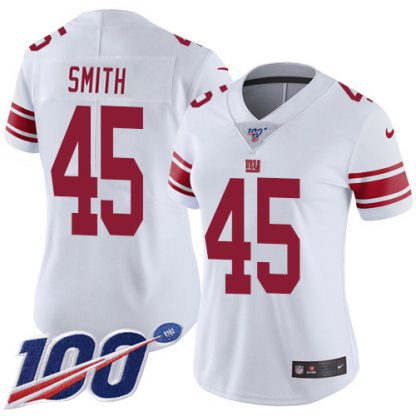 Nike New York Giants #45 Jaylon Smith White Women's Stitched NFL 100th Season Vapor Untouchable Limited Jersey