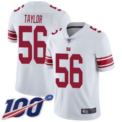 Nike New York Giants #56 Lawrence Taylor White Men's Stitched NFL 100th Season Vapor Limited Jersey