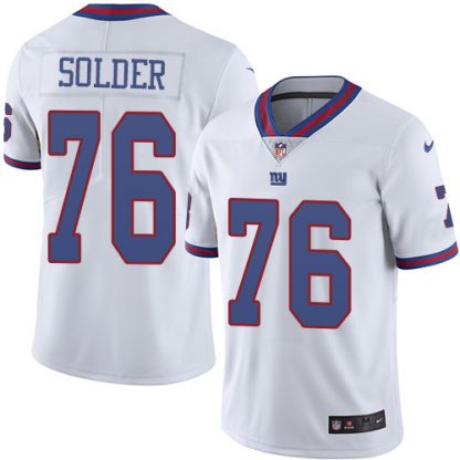 Nike New York Giants #76 Nate Solder White Men's Stitched NFL Limited Rush Jersey