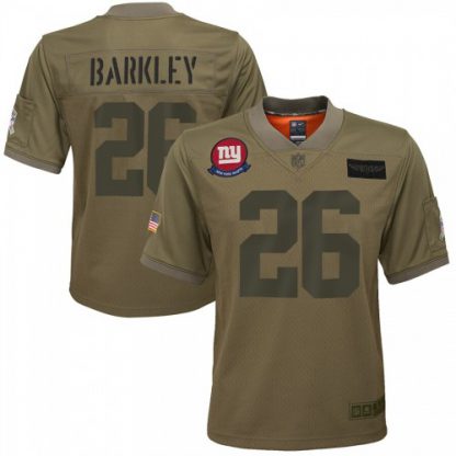 Youth New York New York Giants #26 Saquon Barkley Nike Camo 2019 Salute to Service Game Jersey