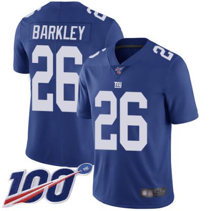 Nike New York Giants #26 Saquon Barkley Royal Blue Team Color Youth Stitched NFL 100th Season Vapor Limited Jersey