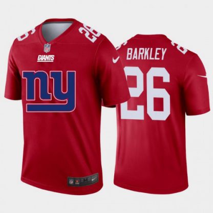 New York New York Giants #26 Saquon Barkley Red Men's Nike Big Team Logo Vapor Limited NFL Jersey