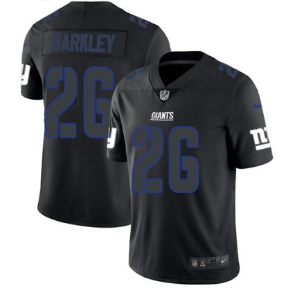 Nike New York Giants #26 Saquon Barkley Black Men's Stitched NFL Limited Rush Impact Jersey