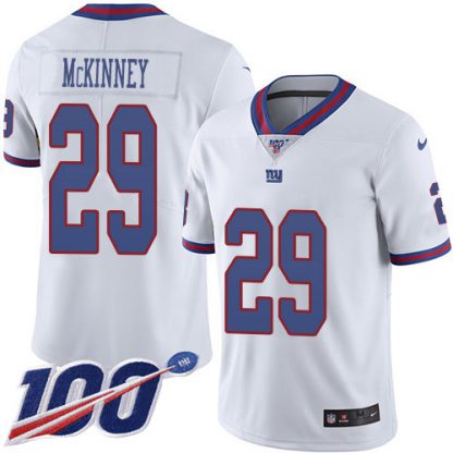 Nike New York Giants #29 Xavier McKinney White Men's Stitched NFL Limited Rush 100th Season Jersey