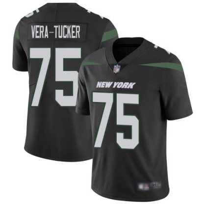 Nike New York Jets #75 Alijah Vera-Tucker Black Alternate Men's Stitched NFL Vapor Untouchable Limited Jersey