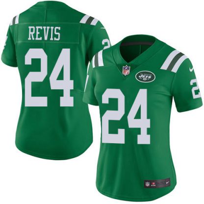 Nike New York Jets #24 Darrelle Revis Green Women's Stitched NFL Limited Rush Jersey