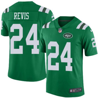 Nike New York Jets #24 Darrelle Revis Green Men's Stitched NFL Elite Rush Jersey