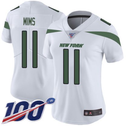 Nike New York Jets #11 Denzel Mim White Women's Stitched NFL 100th Season Vapor Untouchable Limited Jersey