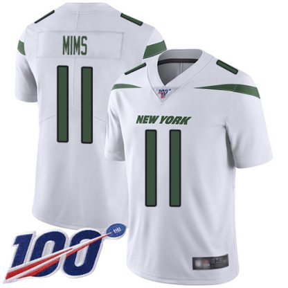 Nike New York Jets #11 Denzel Mim White Men's Stitched NFL 100th Season Vapor Untouchable Limited Jersey