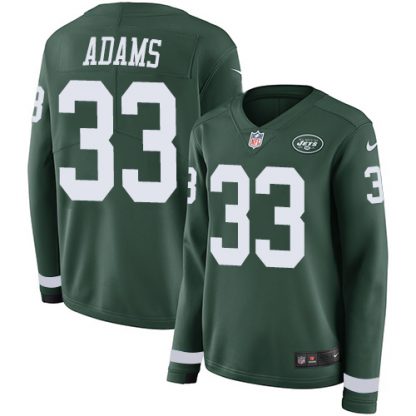 Nike New York Jets #33 Jamal Adams Green Team Color Women's Stitched NFL Limited Therma Long Sleeve Jersey