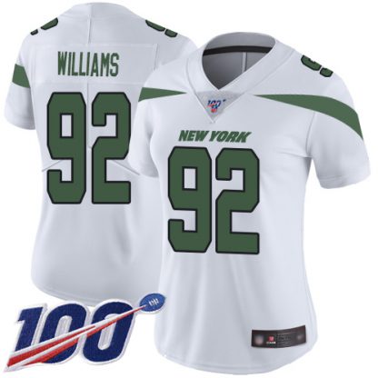 Nike New York Jets #92 Leonard Williams White Women's Stitched NFL 100th Season Vapor Limited Jersey