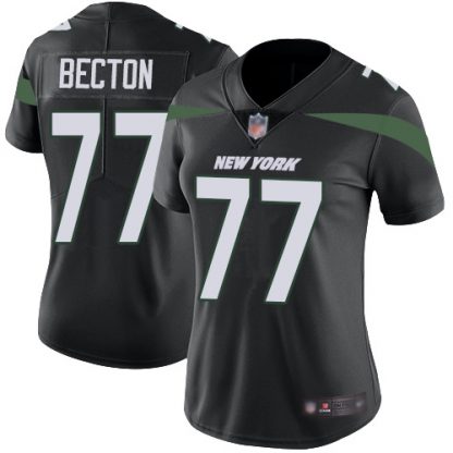 Nike New York Jets #77 Mekhi Becton Black Alternate Women's Stitched NFL Vapor Untouchable Limited Jersey