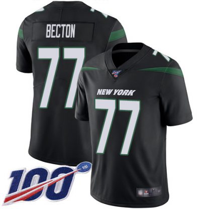 Nike New York Jets #77 Mekhi Becton Black Alternate Youth Stitched NFL 100th Season Vapor Untouchable Limited Jersey