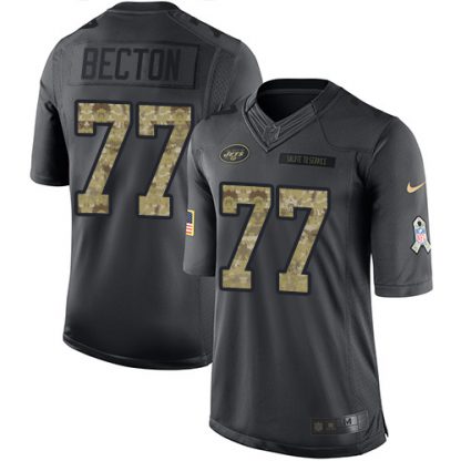 Nike New York Jets #77 Mekhi Becton Black Men's Stitched NFL Limited 2016 Salute to Service Jersey