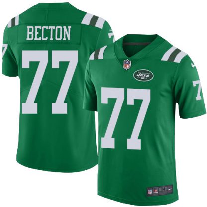 Nike New York Jets #77 Mekhi Becton Green Men's Stitched NFL Limited Rush Jersey