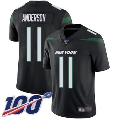 Nike New York Jets #11 Robby Anderson Black Alternate Men's Stitched NFL 100th Season Vapor Limited Jersey