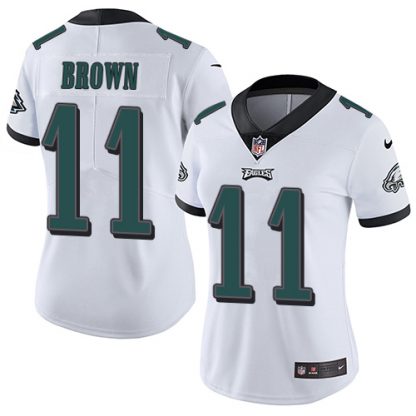 Nike Philadelphia Eagles #11 A.J. Brown White Women's Stitched NFL Vapor Untouchable Limited Jersey