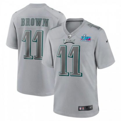 Philadelphia Philadelphia Eagles #11 A.J. Brown Nike Youth Super Bowl LVII Patch Atmosphere Fashion Game Jersey - Gray