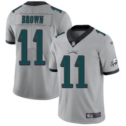Nike Philadelphia Eagles #11 A.J. Brown Silver Youth Stitched NFL Limited Inverted Legend Jersey