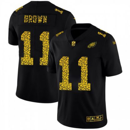 Philadelphia Philadelphia Eagles #11 A.J. Brown Men's Nike Leopard Print Fashion Vapor Limited NFL Jersey Black