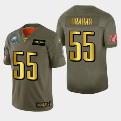 Philadelphia Philadelphia Eagles #55 Brandon Graham Men's Nike Olive Gold 2019 Salute to Service Limited NFL 100 Jersey