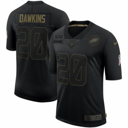 Philadelphia Philadelphia Eagles #20 Brian Dawkins Nike 2020 Salute To Service Retired Limited Jersey Black