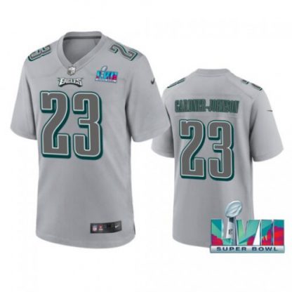 Nike Philadelphia Eagles #23 C.J. Gardner-Johnson Youth Super Bowl LVII Patch Atmosphere Fashion Game Jersey - Gray