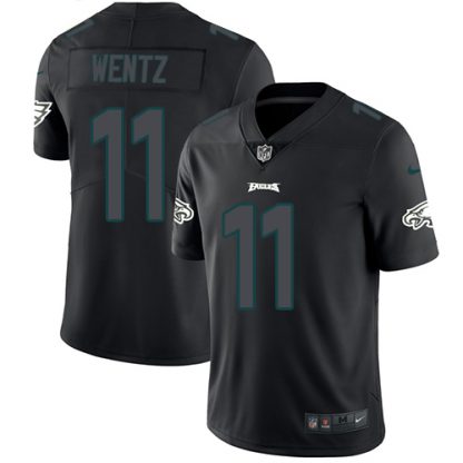 Nike Philadelphia Eagles #11 Carson Wentz Black Men's Stitched NFL Limited Rush Impact Jersey