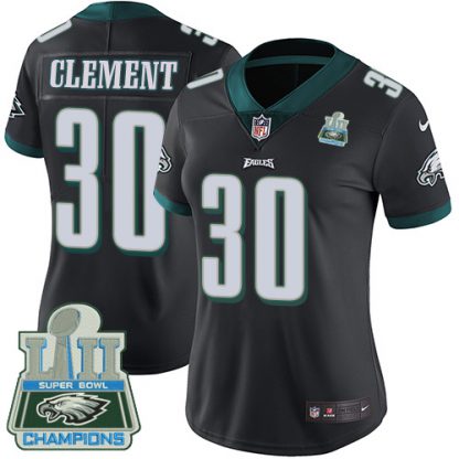 Nike Philadelphia Eagles #30 Corey Clement Black Alternate Super Bowl LII Champions Women's Stitched NFL Vapor Untouchable Limited Jersey