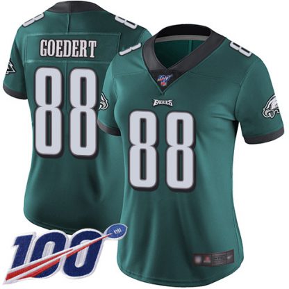 Nike Philadelphia Eagles #88 Dallas Goedert Midnight Green Team Color Women's Stitched NFL 100th Season Vapor Limited Jersey