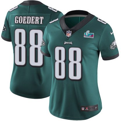 Nike Philadelphia Eagles #88 Dallas Goedert Green Team Color Super Bowl LVII Patch Women's Stitched NFL Vapor Untouchable Limited Jersey