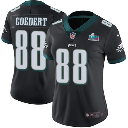 Nike Philadelphia Eagles #88 Dallas Goedert Black Super Bowl LVII Patch Alternate Women's Stitched NFL Vapor Untouchable Limited Jersey