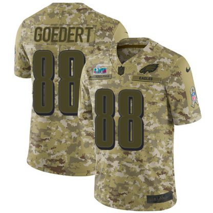 Nike Philadelphia Eagles #88 Dallas Goedert Camo Super Bowl LVII Patch Men's Stitched NFL Limited 2018 Salute To Service Jersey