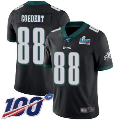 Nike Philadelphia Eagles #88 Dallas Goedert Black Super Bowl LVII Patch Alternate Men's Stitched NFL 100th Season Vapor Limited Jersey