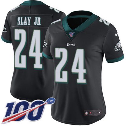 Nike Philadelphia Eagles #24 Darius Slay Jr Black Alternate Women's Stitched NFL 100th Season Vapor Untouchable Limited Jersey