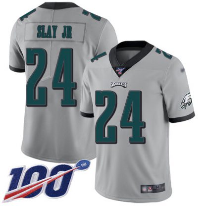 Nike Philadelphia Eagles #24 Darius Slay Jr Silver Men's Stitched NFL Limited Inverted Legend 100th Season Jersey