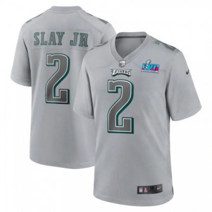 Philadelphia Philadelphia Eagles #2 Darius Slay Nike Men's Super Bowl LVII Patch Atmosphere Fashion Game Jersey - Gray