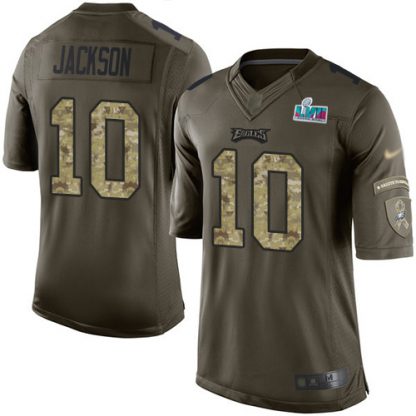 Nike Philadelphia Eagles #10 DeSean Jackson Green Super Bowl LVII Patch Youth Stitched NFL Limited 2015 Salute to Service Jersey