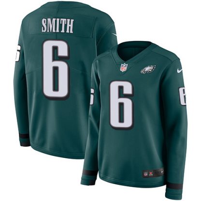 Nike Philadelphia Eagles #6 DeVonta Smith Green Team Color Women's Stitched NFL Limited Therma Long Sleeve Jersey