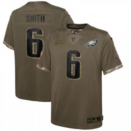 Philadelphia Philadelphia Eagles #6 Devonta Smith Nike Youth 2022 Salute To Service Limited Jersey - Olive
