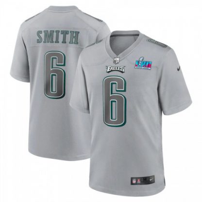 Philadelphia Philadelphia Eagles #6 DeVonta Smith Nike Youth Super Bowl LVII Patch Atmosphere Fashion Game Jersey - Gray