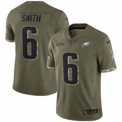 Philadelphia Philadelphia Eagles #6 Devonta Smith Nike Men's 2022 Salute To Service Limited Jersey - Olive