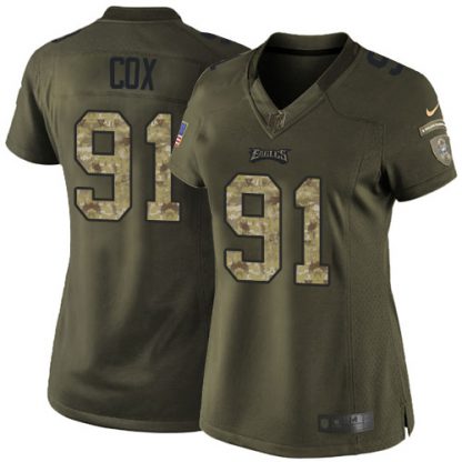 Nike Philadelphia Eagles #91 Fletcher Cox Green Women's Stitched NFL Limited 2015 Salute to Service Jersey