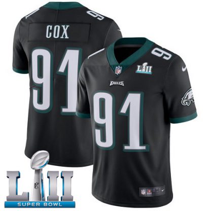 Nike Philadelphia Eagles #91 Fletcher Cox Black Alternate Super Bowl LII Youth Stitched NFL Vapor Untouchable Limited Jersey