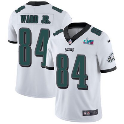 Nike Philadelphia Eagles #84 Greg Ward Jr. White Super Bowl LVII Patch Youth Stitched NFL Vapor Untouchable Limited Jersey