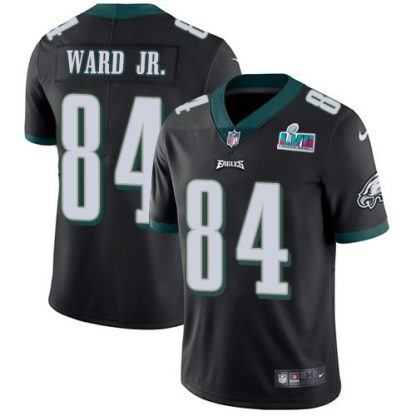 Nike Philadelphia Eagles #84 Greg Ward Jr. Black Super Bowl LVII Patch Alternate Youth Stitched NFL Vapor Untouchable Limited Jersey