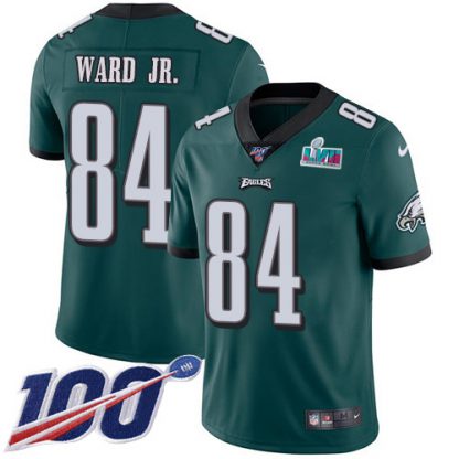Nike Philadelphia Eagles #84 Greg Ward Jr. Green Team Color Super Bowl LVII Patch Youth Stitched NFL 100th Season Vapor Limited Jersey