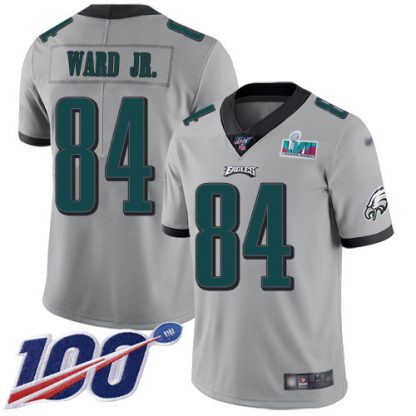 Nike Philadelphia Eagles #84 Greg Ward Jr. Silver Super Bowl LVII Patch Men's Stitched NFL Limited Inverted Legend 100th Season Jersey