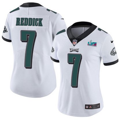 Nike Philadelphia Eagles #7 Haason Reddick White Super Bowl LVII Patch Women's Stitched NFL Vapor Untouchable Limited Jersey